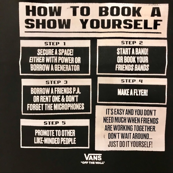 Vans black and white cotton tote bag. One size. EUC. - Picture 2 of 8